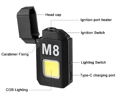 Спіральна запальничка з Led ліхтариком і зарядкою від USB 6002 M8 Київ - фото 7