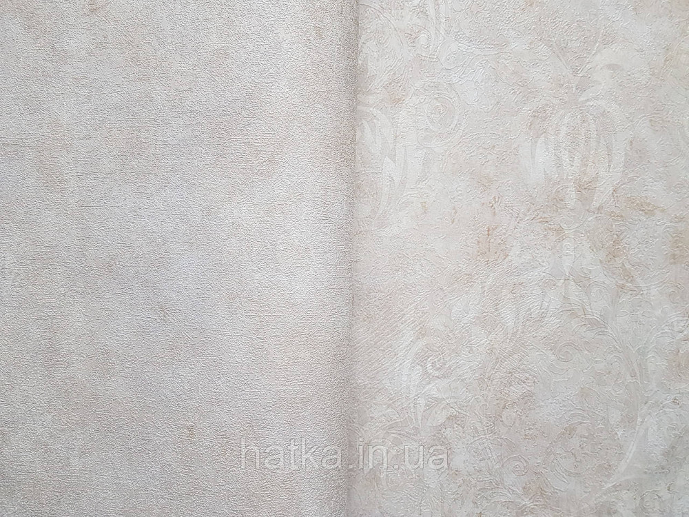 Шпалери вінілові на флізеліні гарячого тиснення DU&KA 1.06х10 вензель основа під штукатурку сірі коричневі Київ - фото 2