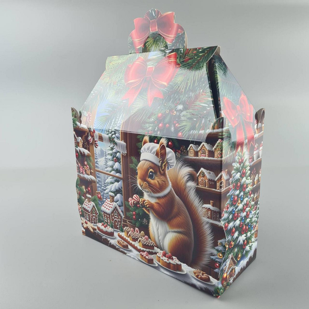 Новогодняя подарочная картонная упаковка для конфет (1000грм) №192 