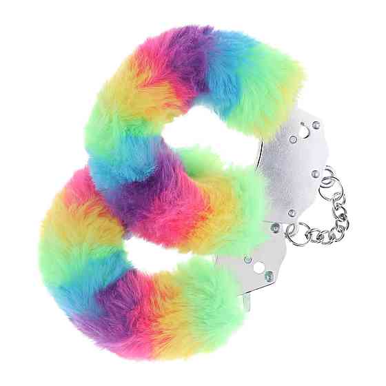 Пухнасті металеві наручники для рольових ігор Heavy-duty Fluffy Handcuffs - Multicolor 1 Sex Aura Київ