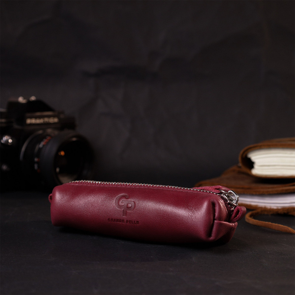 Жіноча шкіряна ключниця Бордовий (GRANDE PELLE) Київ - фото 2