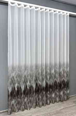 Тюль VR-Textil 1761т Шифон с принтом Венге с белым 300х270 см (42-0788) Киев