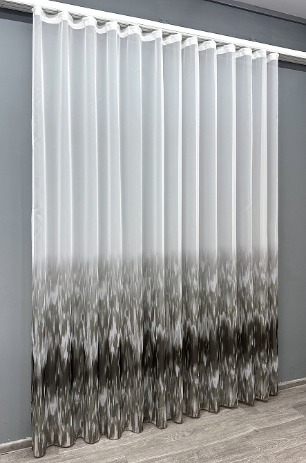 Тюль VR-Textil 1761т Шифон с принтом Венге с белым 300х270 см (42-0788) Киев - изображение 3