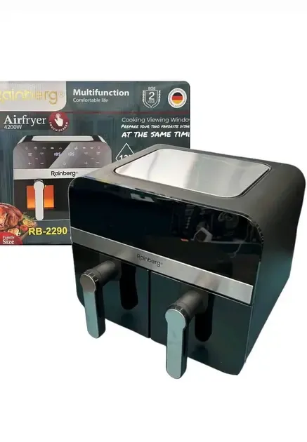Аэрогриль Rainberg RB-2290 4200 Вт 13 л, аэрогриль на 2 контейнера, мультипечка, кухонная фритюрница Коломыя - изображение 1