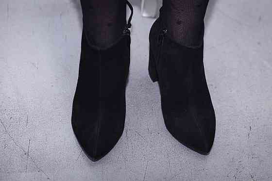 SANTINI Замшеві черевики жіночі демісезонні весна-осінь чорні на стійкому каблуці 953549-21 р. Коломыя