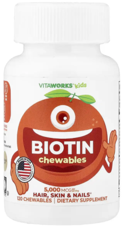 Биотин для детей Lifeable VitaWorks Kids Biotin 120 жев таб апельсин Киев
