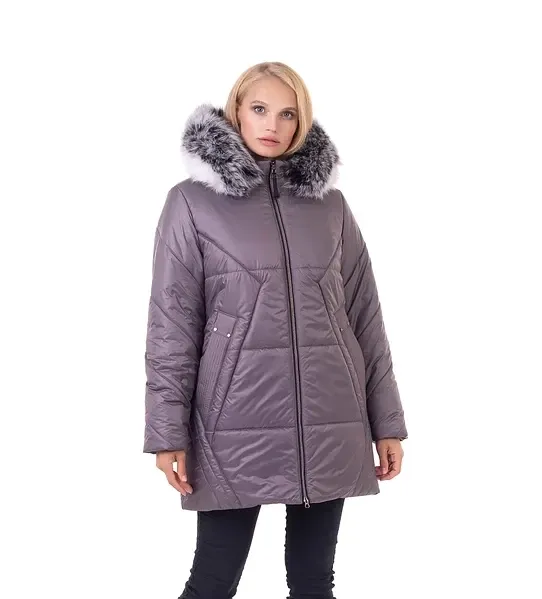 Женская зимняя куртка с мехом натуральным джинс. 48-62р Киев - изображение 6