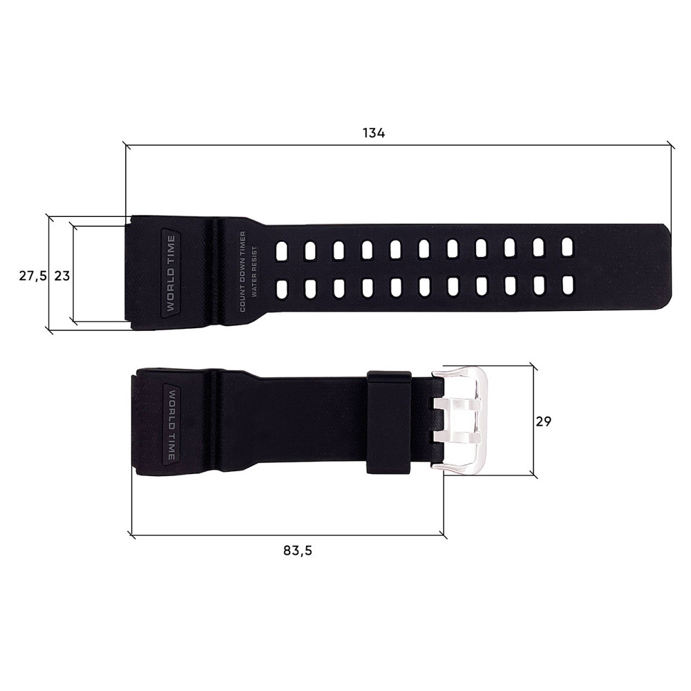 Ремінець для Skmei 1356/1358/1680BK Black SBR Київ - фото 3