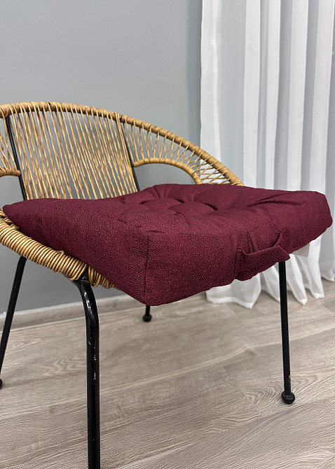 Подушка для стульев (50x50х8 см) Decorator Мальмо цвет бордовый 84-184 Киев - изображение 6