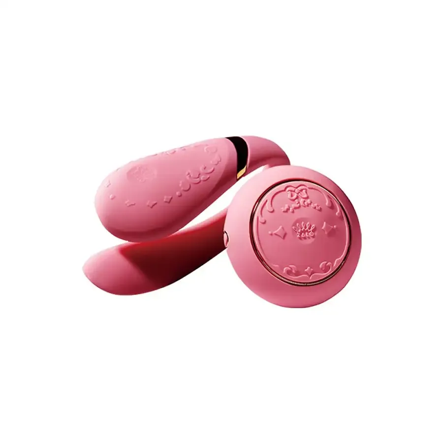 Смартвібратор для пар Zalo Fanfan set Rouge Pink, пульт ДК Львів - фото 1