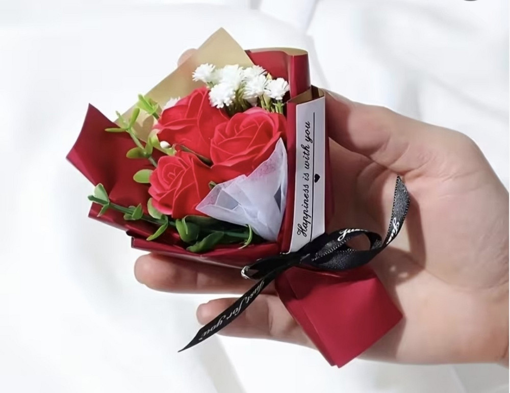 Мило-букет "Троянда" Рожевий Червоний Сміла - фото 1