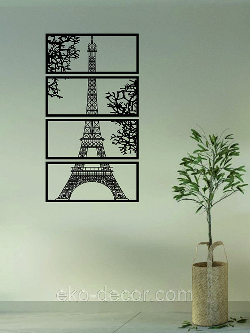 Панно  «Ейфелева вежа» Декор на стіну 110*198 см, Чорний Київ - фото 5