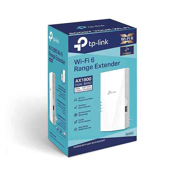 Точка доступу TP-Link RE600X (AX1800, 1xGE, MU-MIMO, Beamforming, Підтримка OneMesh) зовнішній адаптер Харків