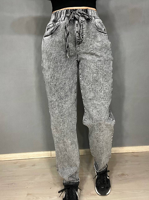 Джинсы женские V&D 5011 МОМ jeans comfort резинка на талии стрейчевые облегченные светло серые, свет Одесса - изображение 1