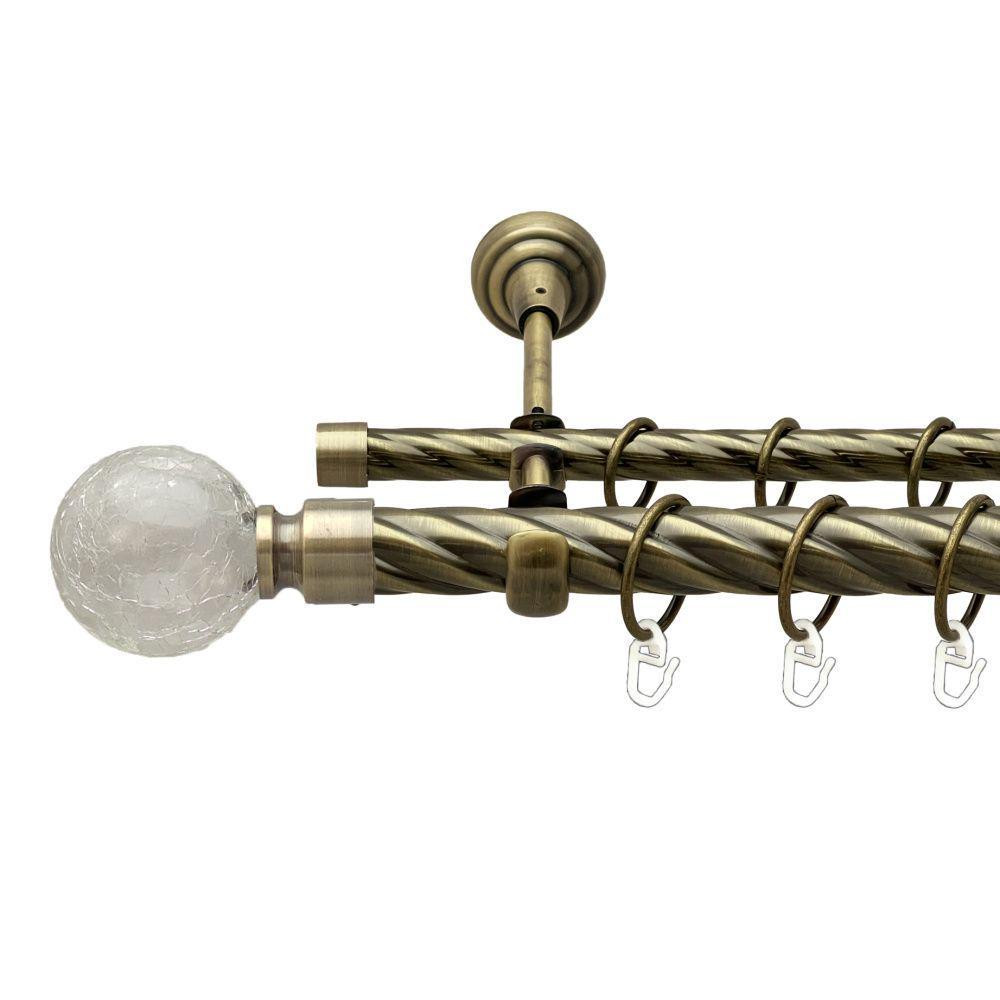 Карниз Orvit Сепія металевий дворядний відкритий скручена труба кільце металеве Антик 25\16 мм 200 см (00-00018098) Львів - фото 1