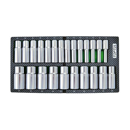 Набір головок довгих 1/2" 8-32 мм 24 од. (в ложементі, тип A) TOPTUL GEA0241 Одеса - фото 1