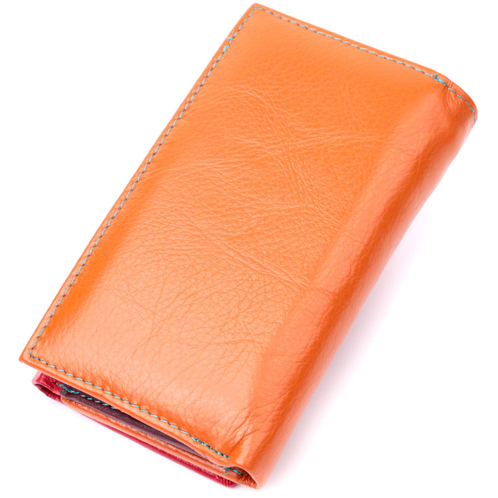 Шкіряний гаманець в три складання для жінок Різнокольоровий (ST Leather) Київ - фото 6