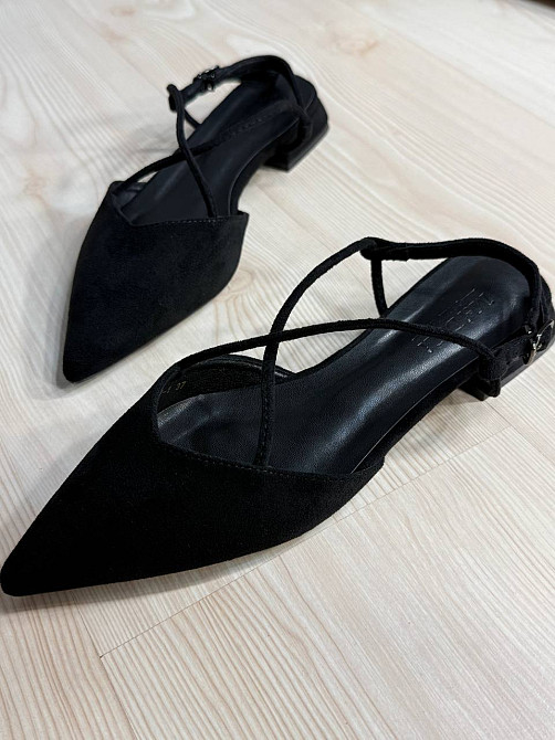 Туфлі жіночі Meideli 2806-1 slingback човники з перехресними ремінцями чорні, 38, 24,9 см Київ - фото 7