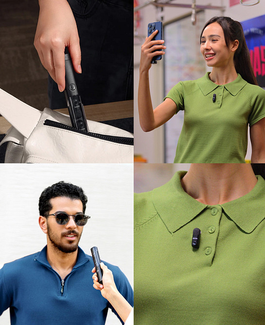 Мікрофон 4в1 петличний накамерний настільний ручний Type-C Lightning Boya Magic 02 Київ - фото 9