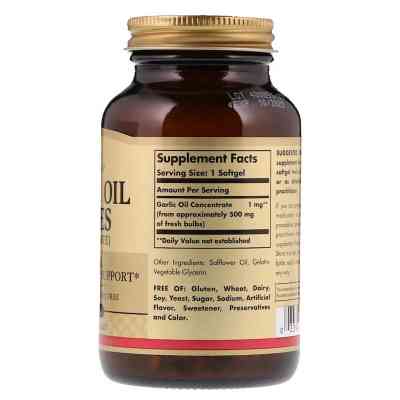 Травы Solgar Чесночное масло, Garlic Oil Perles Concentrate, 250 гелевых (SOL-01221) Винница