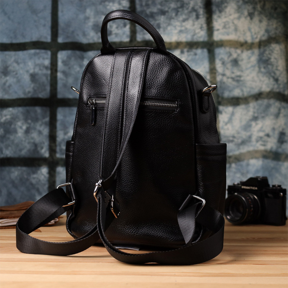 Жіночий рюкзак з натуральної шкіри Vintage 23060 Чорний Київ - фото 10