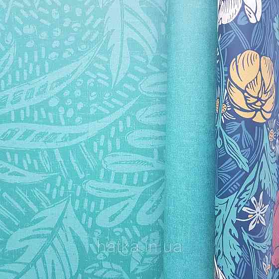 Обои флизелиновые эко Rasch Salisbury 0.53х10 листья папоротника пальмы монстеры крупные зеленые жемчужные Киев