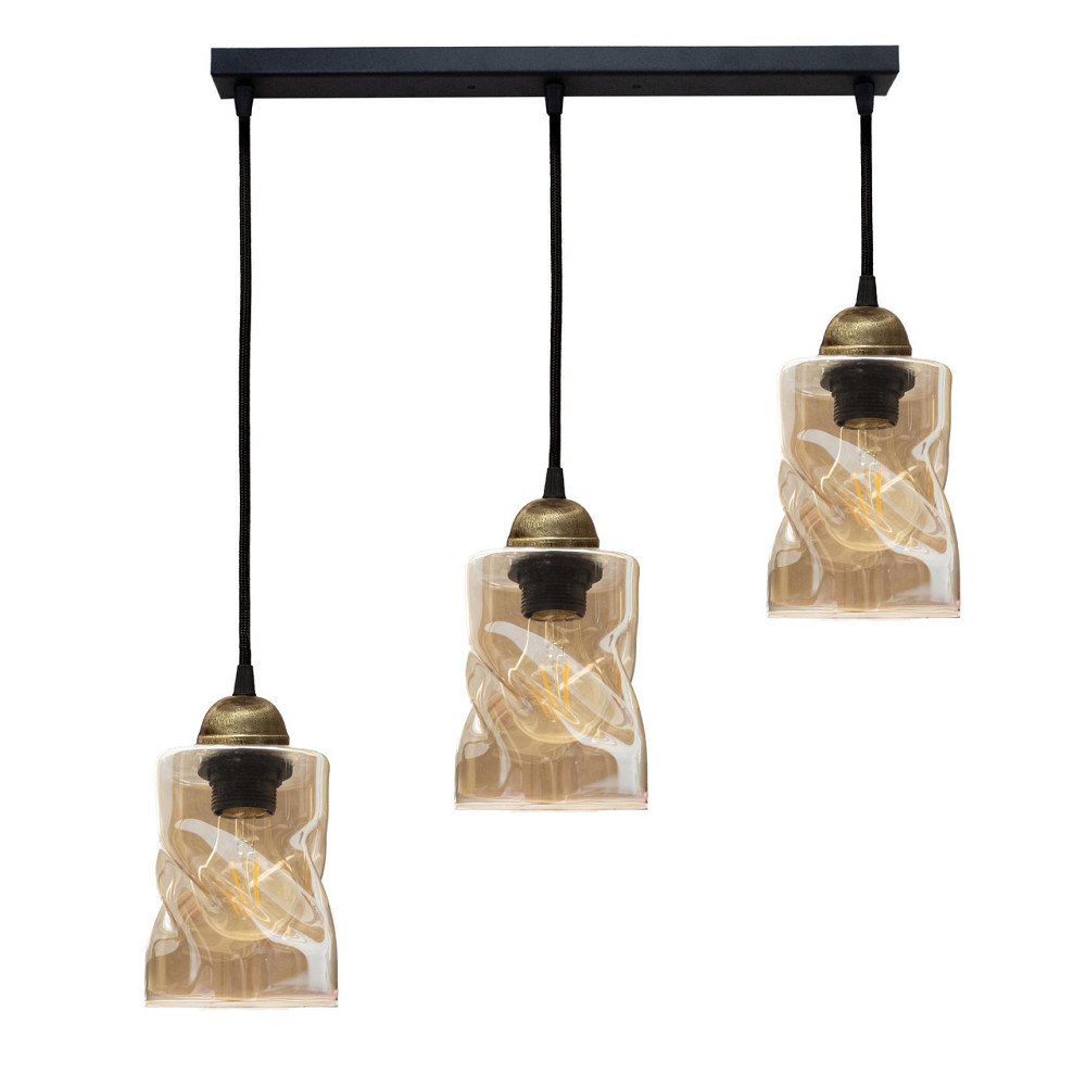 Светильник подвесной MSK Electric Tornado на планке под три лампы Е27 PL 20245-3 BK Одесса - изображение 3