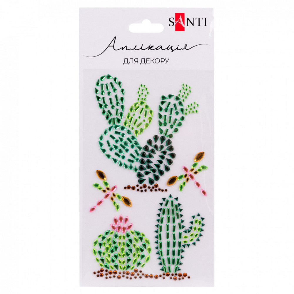 Аплікація "SANTI" 742536 зі страз самоклеючих «Trendy Cactus», 9.5*15 см., шт Київ - фото 1
