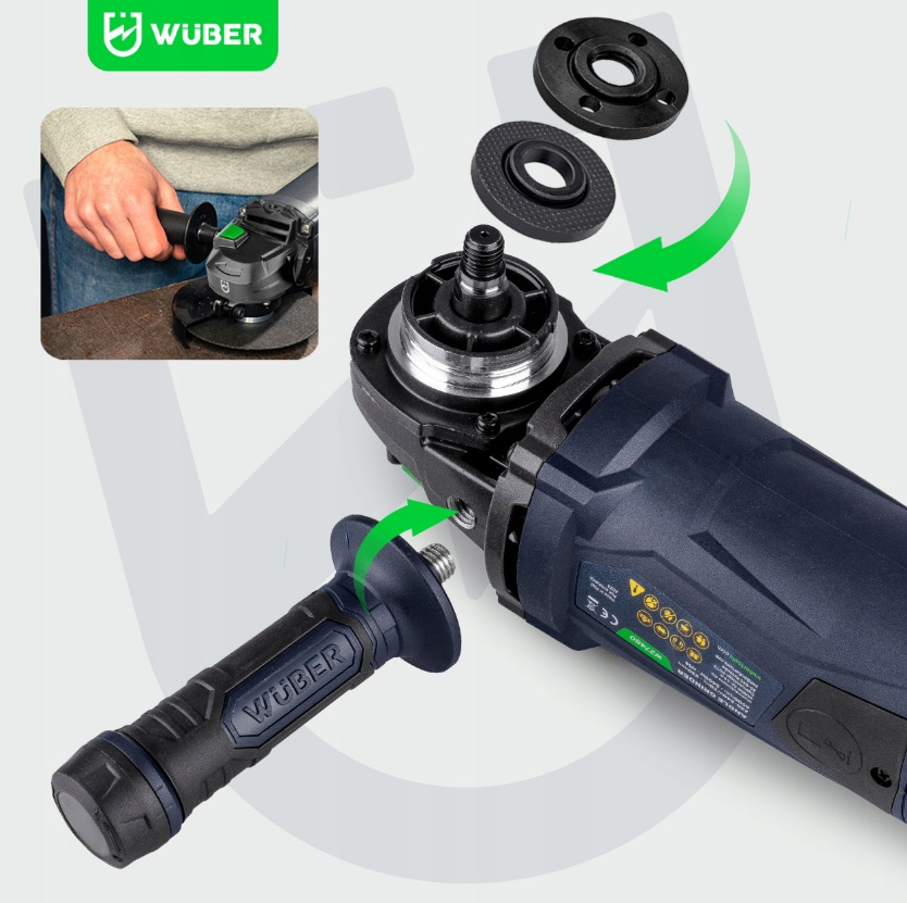 Болгарка (кутова шліфувальна машина) 2400Вт 230мм Wuber (Польща) Київ - фото 8