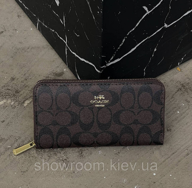 Брендовий жіночий гаманець на блискавці Coach (1377-2) Київ - фото 2