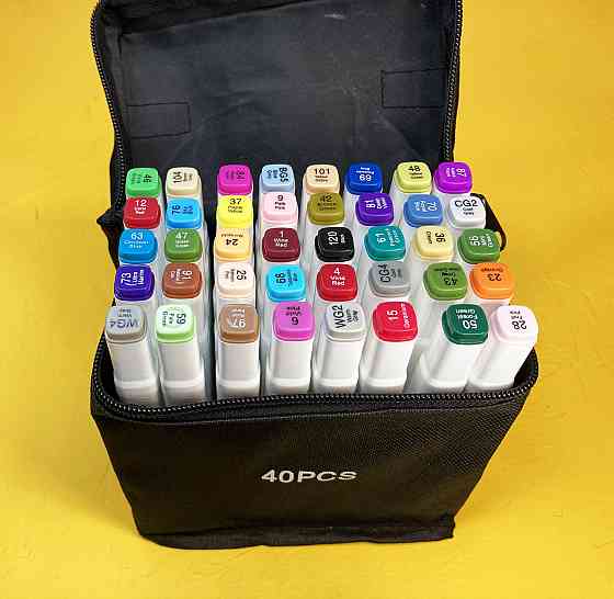Професійні маркери для художників, набір двосторонніх спиртових маркерів Touch 40 штук для скетчингу Кам'янець-Подільський