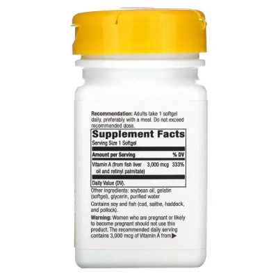 Витамин Nature's Way Витамин А, 3000 мкг, Vitamin A, 100 желатиновых капсул (NWY-40110) Винница - изображение 2
