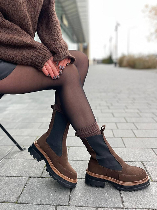 Без бренда Черевики жіночі KATI SHOES 314 коричневі (зима, замша натуральна) (5711) 39 Коломия - фото 3