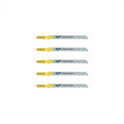 Полотно Milwaukee для лобзика T101D, 75мм/шаг зуба 4мм, 5шт, древесина, чистый рез (4932274351) Винница - изображение 2