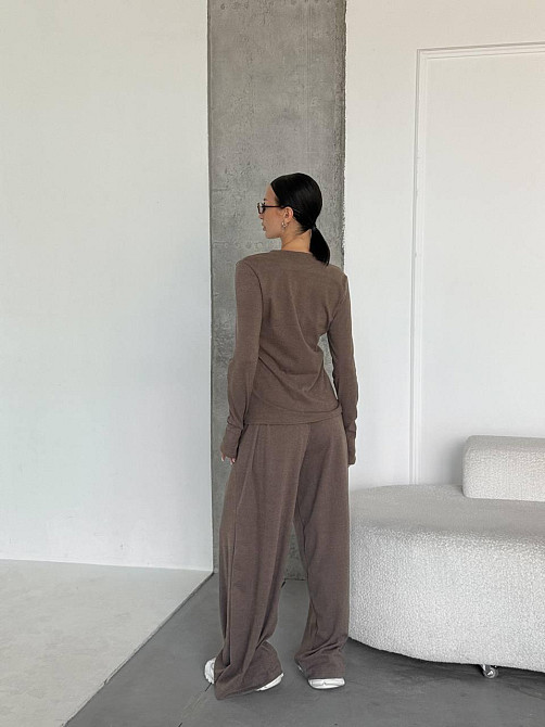 Женский теплый базовый костюм двойка из турецкого микрофлиса Мокко Одесса - изображение 5