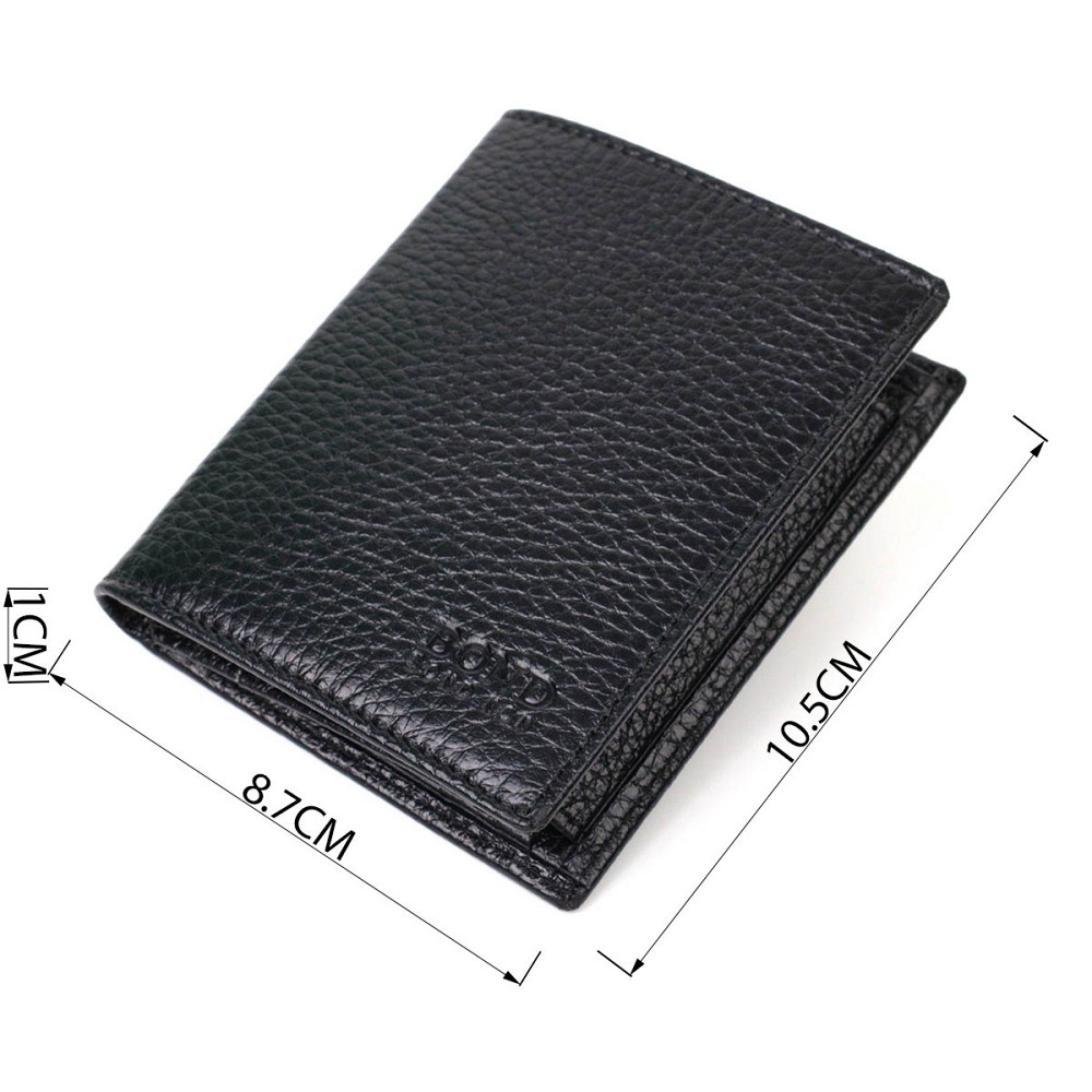 Миниатюрный мужской бумажник из натуральной кожи Черный (BOND) Киев - изображение 7