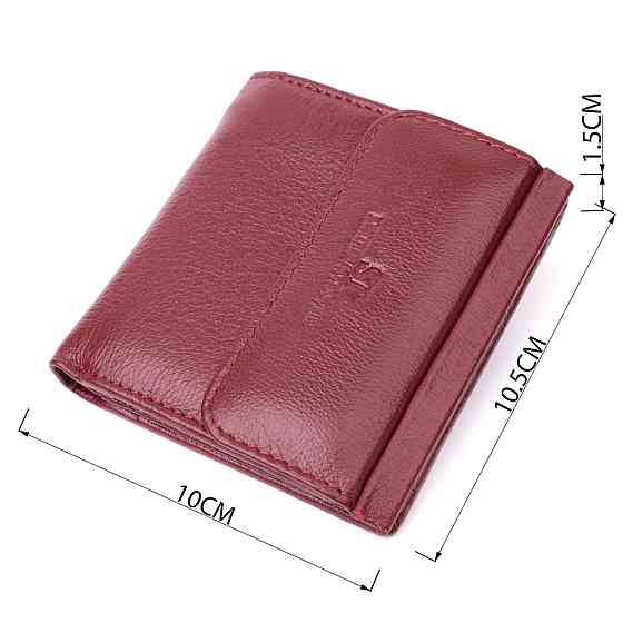 Невеликий жіночий гаманець з монетницею з натуральної шкіри ST Leather 22544 Бордовий Київ