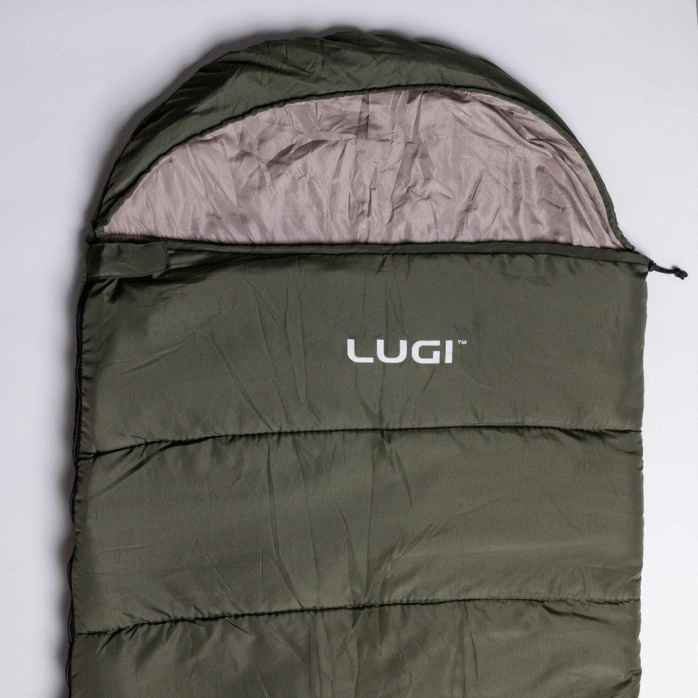 Всесезонный спальный мешок-одеяло с капюшоном 210х70 см Хаки LU-010 Киев - изображение 6