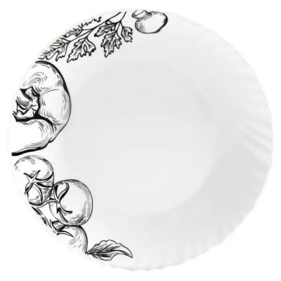 Тарілка Vittora Овочевий Етюд хвиляста Біла обідня 22 см (V-220Bvs) Вінниця - фото 1