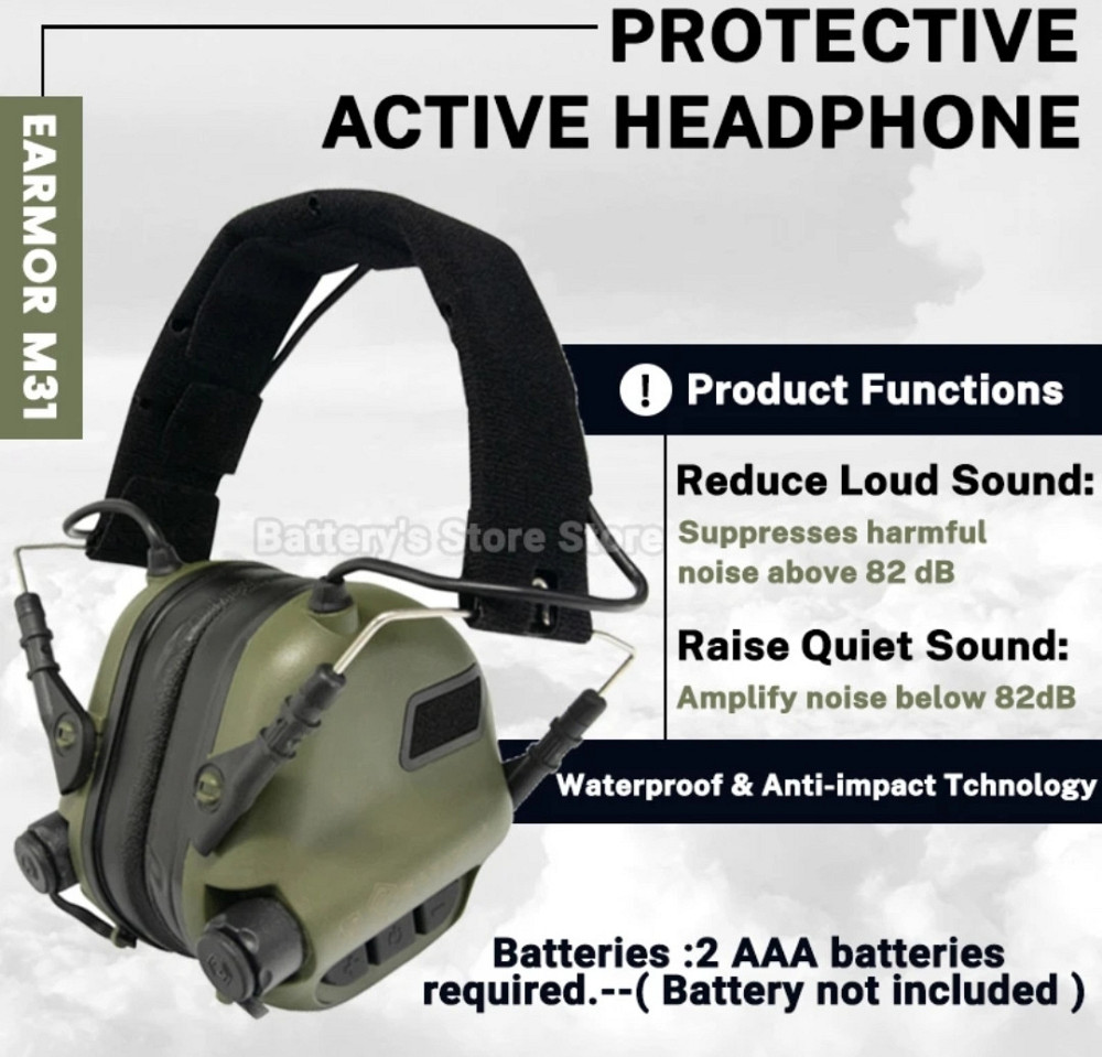 Навушники активні тактичні олива M31 mod4 Одеса - фото 3