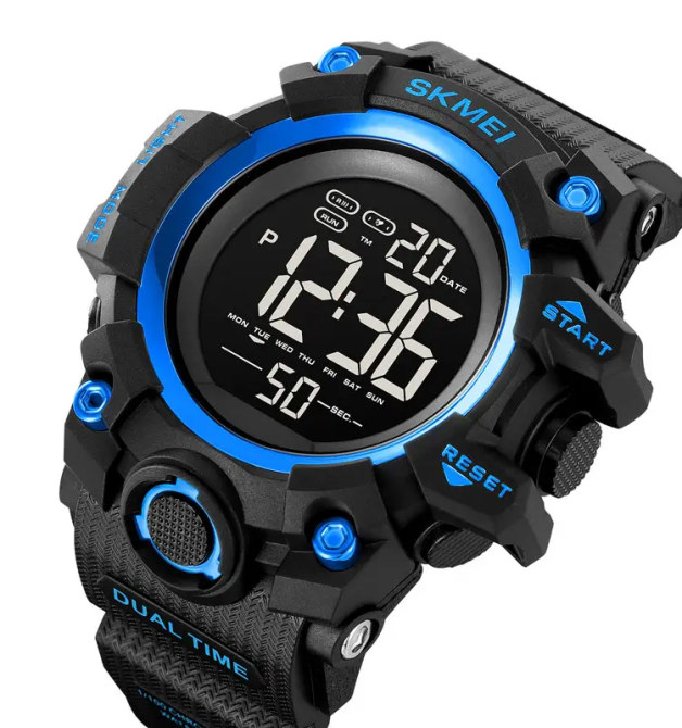 Годинники чоловічі спортивні Skmei 2140 hamlet (Чорний з синім) Київ - фото 2