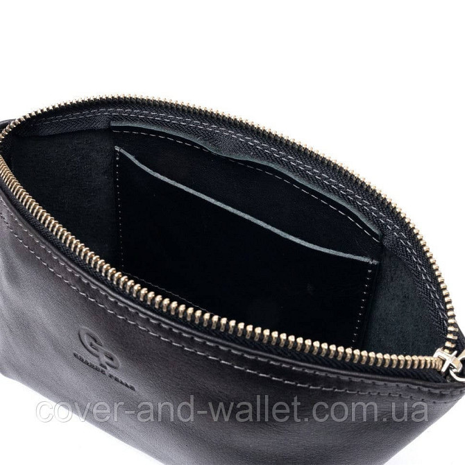 Модная кожаная женская косметичка черного цвета Grande Pelle 805610 Киев - изображение 4