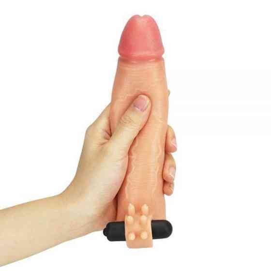 Насадка з вібрацією Add 2" Vibrating Silicone Extender, Flesh Sex Aura Київ