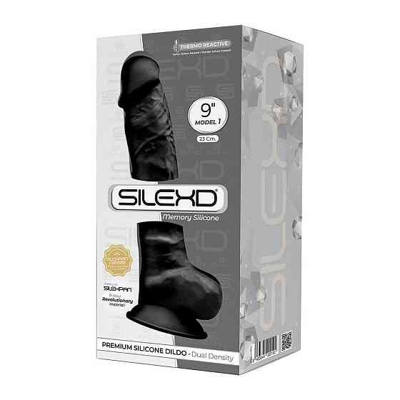 Фалоімітатор SilexD Tomas Black (MODEL 1 size 9in), двошаровий, силікон + Silexpan, діаметр 4,9см Sex Aura Київ