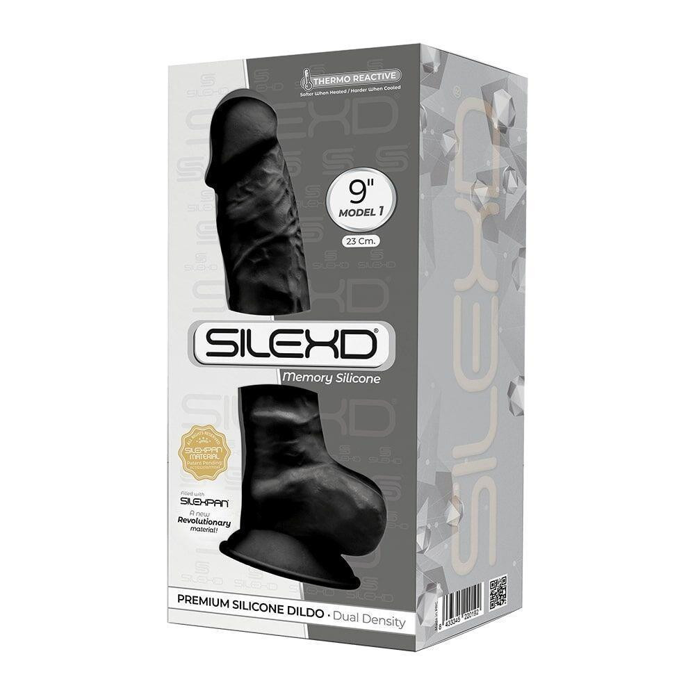Фалоімітатор SilexD Tomas Black (MODEL 1 size 9in), двошаровий, силікон + Silexpan, діаметр 4,9см Sex Aura Київ - фото 4