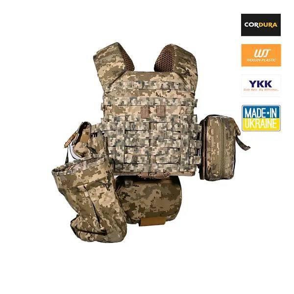 Тактична плитоноска М5 + 6 підсумків (без плит) Піксель Київ - фото 4