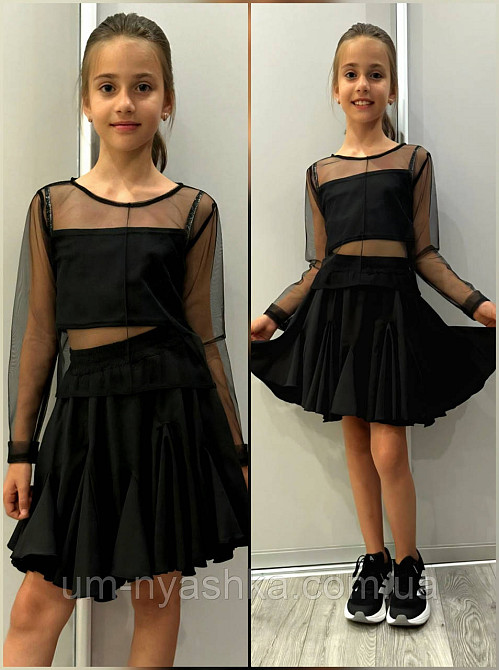 Костюм тройка юбка-шорты+топ+сетка на 146-164 Кривой Рог - изображение 1