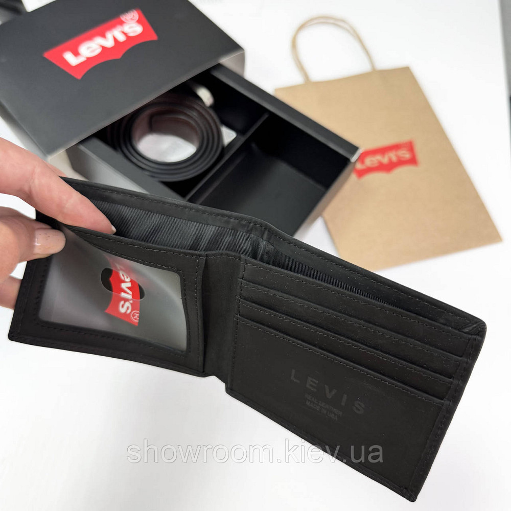 Мужской подарочный набор кошелек и ремень Levis (519) Киев - изображение 7