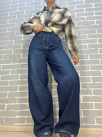 Джинсы женские Its Basic 4107 baggy jeans палаццо широкие от бедра, темно-синий, 34, 34, 70 см, 100  Одесса - изображение 1