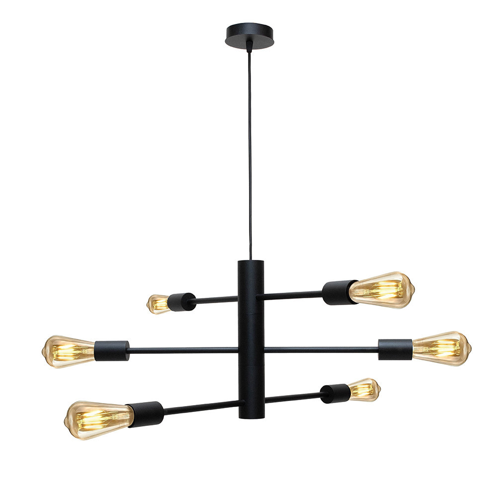 Люстра подвесная MSK Electric Asket на шесть плафонов Е27 NL 6120-6 BK черная Одесса - изображение 1